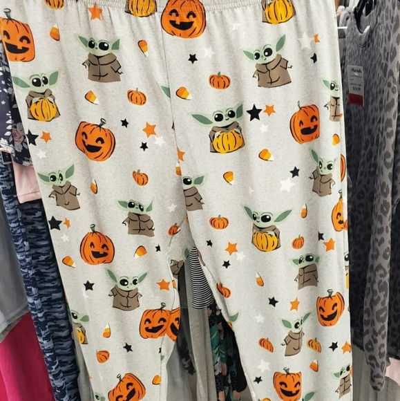 Last one! Baby Yoda Halloween pajamas jogger bottom plus spooky pumpkin - Picture 2 of 4